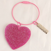 Porte-clés en acrylique à paillettes en forme de cœur, étiquette en métal, bricolage