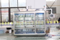 Ligne de remplissage, bouchage, étiquetage et emballage automatique de haute précision pour shampoing, gel douche et confiture, avec machine de remplissage à piston servo de 200 ml