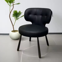Chaise en métal et cuir légère et imperméable avec dossier, de haute qualité, durable, convient aux petites pièces et aux chambres à coucher