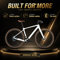 Vélo de route/gravel 700C en fibre de carbone avec freins à disque X, axe traversant, 13 vitesses et câblage interne