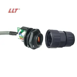 LLT M19 Outdoor RJ45 Waterproof Connector Plug Cat5e Cat6 Network LAN Ethernet Patch Cable Plug