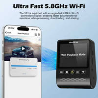 Cámara para Auto con Grabación en Bucle 4K Delantera y 1080P Trasera, Pantalla IPS, DVR con WIFI 5.8G, GPS y Supercondensador Integrado