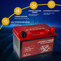 Batterie de démarrage pour moto OEM ODM 12V 10Ah LiFePO4 avec BMS intégré et indicateur de niveau de batterie, 2000+ cycles