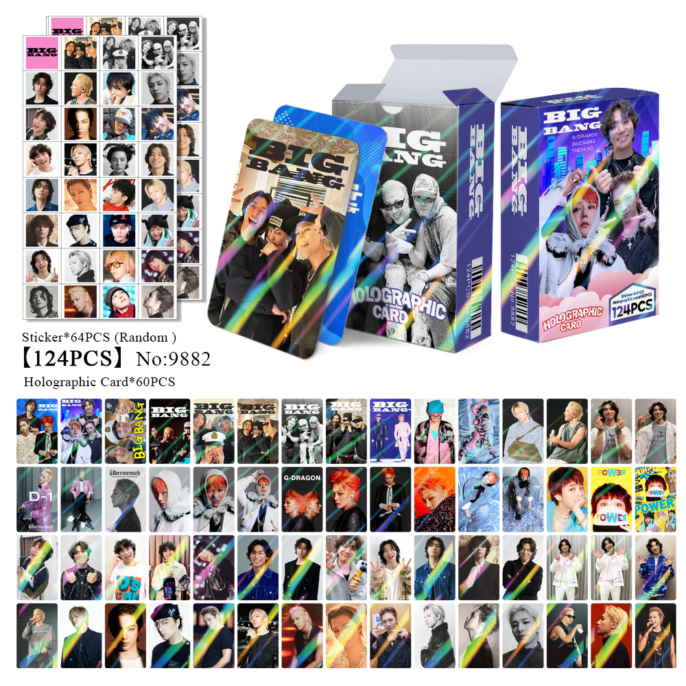 Kpop 124pcs/box Holographic Laser Card Bigbang G-Dragon U Album HD