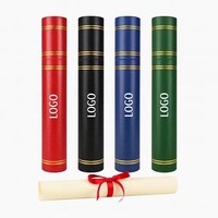 Tube à diplôme de luxe personnalisé avec logo, tube en papier avec estampage à chaud doré, porte-certificat pour la remise des diplômes, souvenir décoratif, cadeau
