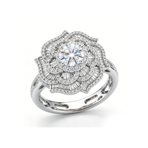 Custom <b>Silver</b>/10K/14K/18K <b>Solid</b> Gold 1.00 Carat VVS-VS Quality Round Lab Grown Brilliant Cut Diamond engagement Ring - Product Image 1