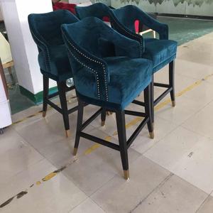 <span class=keywords><strong>Tabouret</strong></span> de chaise de <span class=keywords><strong>Bar</strong></span> en velours rembourré de bonne qualité, Style élégant sur mesure - Product Image 6