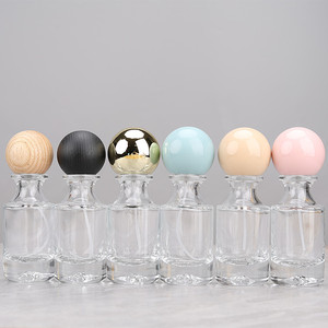 Portable Travel 30ml Refillable Glass Perfume <b>Spray</b> <b>Bottle</b> Walnut Wood Cover <b>Empty</b> Cosmetic Sample Container For Outdoor Use - Product Image 1