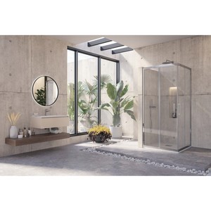 Mampara de Ducha Moderna Kamalu KI1000 de Acero de 100x70, Sin Marco e Impermeable, con Vidrio Transparente de 8 mm, Estilo Cuadrado - Product Image 4