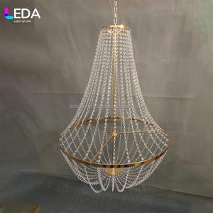 Lámpara de Araña LEDA de Diseño Europeo, Lujosa, de Metal y Cristal, Decoración de Techo, Iluminación Decorativa para Bodas y Escenarios - Product Image 2