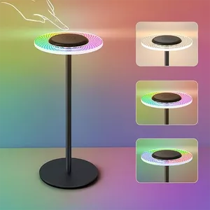Lámpara de Mesa Inalámbrica RGB con Cambio de Color, Control Táctil, Regulable, Ideal para Cena/Patio/Dormitorio - Product Image 1