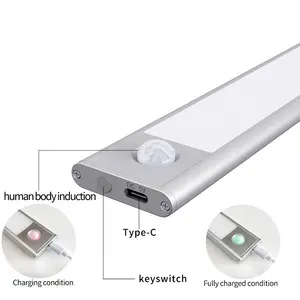 Hot Seller Indoor Motion Sensor Light Stick on Surface Ultra Thin Usb Charge Movement Detect Cabinet Night LED Light