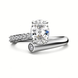 Juego de Joyería Ovalada al por Mayor para Boda, Compromiso o Aniversario, con Circonitas Finas, Bañado en Rodio, Estilo Clásico - Product Image 2