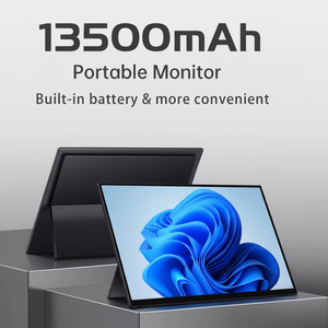 Nouvel écran <span class=keywords><strong>portable</strong></span> 15,6 pouces 2026 USB-C 4K IPS tout-en-un avec support en alliage d'aluminium, batterie intégrée 13500 mAh, <span class=keywords><strong>deux</strong></span> haut-parleurs et écran tactile - Product Image 2