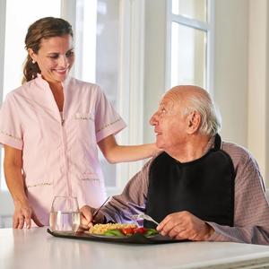 Single-Layer <b>Waterproof</b> Elastic Hanging Neck Adult Bib Elderly Disabled <b>Apron</b> Vest Mesh for Food Debris Collection - Product Image 2