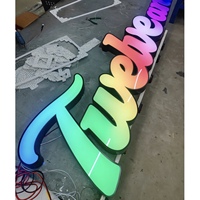 Letrero LED 3D Personalizado con Iluminación RGB |   Letrero Publicitario y Decorativo para Negocios con Cambio de Color |   Control Remoto IP65 Resistente al Agua