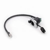 Connecteur de câble ethernet RJ45 étanche, pour panneau, corps en alliage de zinc, en plastique et cuivre, 2 pièces