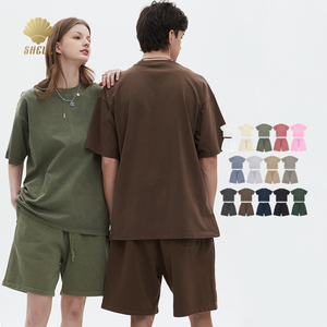 Luluxixiyaya Vintage lavé Y2K unisexe hommes surdimensionné t-<span class=keywords><strong>shirt</strong></span> Shorts correspondant Shorts survêtement <span class=keywords><strong>ensemble</strong></span> 2 pièces <span class=keywords><strong>ensemble</strong></span> femmes - Product Image 3