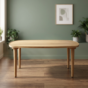 Mesa de Centro de Madera de Teca Sólida, Rectangular Redondeada, para Patio, con Patas Cónicas - Product Image 5