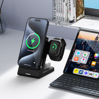 Chargeur sans fil 3 en 1 avec support, batterie portable magnétique 5000 mAh, certifié CE, RoHS, FCC, CCC, fabriqué en usine OEM