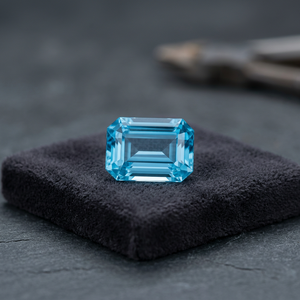 Zirconia Azul Natural de Corte Esmeralda de 2.65 CT, Corte Excelente, de Camboya - Product Image 3