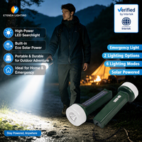 Projecteur LED Solaire Portable ETD-730 Haute Luminosité, Lampe de Secours à Main 3-en-1 avec Batterie Externe pour Camping, Randonnée, SOS