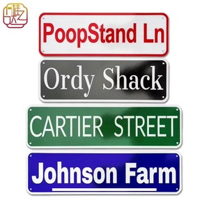 Ensemble de panneaux de rue fantaisie et amusants, réfléchissants en aluminium, PoopStand Ln, Ordy Shack, Panneaux décoratifs Street & Johnson Farm - Product Image 2