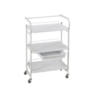 Tool 3 Lade Schoonheid Stylist Trolley Rolling Winkelwagen Schoonheidssalon Spa Plastic Haar Trolley Kar Op Wielen