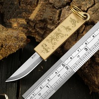 Yaratıcı yeni pirinç kolu anahtarlık acil çakı M390 bıçak EDC Mini katlanır bıçak taşınabilir kendini savunma bıçak araçları