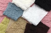 Tissu en maille jacquard double couche en polyester froissé de poids moyen 300 g/m, brossé et suédé, pour la mode, vente en gros