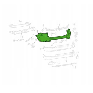 Partie supérieure du pare-chocs arrière pour Jeep Compass 2017-2020 68351583AA - Product Image 4