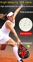 Raquette de tennis en ABS+PC, fibre de verre, noyau intérieur en EVA, 27 trous, absorption des chocs, portable, haute résistance, un sac, OEM/ODM bienvenus