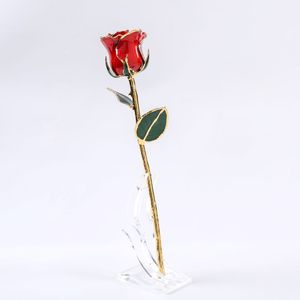 San valentino, natale, regalo per la festa della mamma 24K placcato oro rosa rossa aggiornato produttore di fiori di vernice da forno - Product Image 4