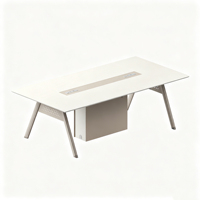 Table de conférence rectangulaire pour plusieurs personnes, style simple, idéale pour les réunions et les discussions professionnelles