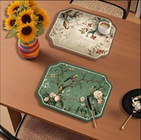 Nouveau tapis de cuisine en caoutchouc de style chinois à motif floral, absorbant l'eau, antidérapant, résistant à l'usure, drainable, lavable à la main