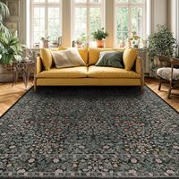Tapis vert moderne 8x10, lavable, antidérapant, pour salon, chambre à coucher, décoration intérieure