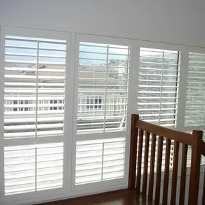 Chinese Design Classic Style White Color PVC Window Shutter for Living Room Decoration