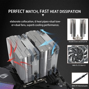 Thermalright Peerless Assassin 120 มาตรฐาน Dual Tower CPU Air Cooler 6 ท่อความร้อน 120 มม. พัดลม PWM, แบ<span class=keywords><strong>ร</strong></span>ิ่ง S-FDB - Product Image 4