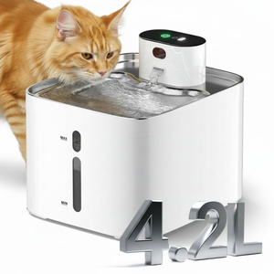 Wireless Smart Rechargeable Pet Water Dispenser 4.2L Large Capacity Motion-Activated/Timed/Continuous Flow for Dogs Cats - Product Image 1