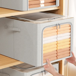 Caja de almacenamiento contenedores familia multiusos armario plegable ropa apilable organizador cajones armario caja de ropa cesta de la colada - Product Image 1