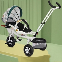 Saikal Multifonction Enfants Poussette Enfants Scooter 3 Roues Enfants Vélo Bébé Tricycle Pliant Rotatif Tricycle Chariot pour Enfants