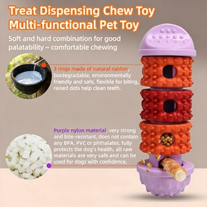 Distributeur de friandises pour chien écologique de luxe, jouet à mâcher, nettoyage des dents, résistant aux morsures, en nylon et caoutchouc, distributeur de friandises interactif - Product Image 4