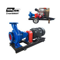 Pompe centrifuge horizontale à aspiration axiale pour irrigation agricole, entraînée par moteur diesel haute pression