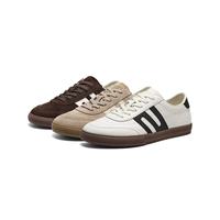 Baskets Rétro Essentielles à Lacets pour Hommes – Confort Supérieur en Cuir Véritable, Polyvalentes pour l'Automne