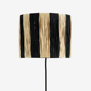2022 Etch Custom Lighting Parts Handmade Natural Raffia Grass Vintage Lampshade Ceiling Floor Table Lamp Shade Raffia