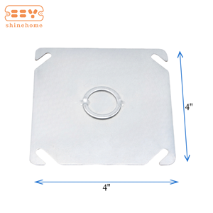 Cubierta de caja de salida eléctrica de acero galvanizado cuadrado de 4 \ "plana con golpes concéntricos de 1/2 \" y 3/4 \ "52-COM - Product Image 2