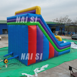 Tobogán inflable comercial para escalada en roca extrema, parque de atracciones, escalada en roca con toboganes dobles, toboganes secos para niños y adultos - Product Image 5