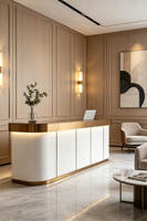 Meubles de bureau de haute qualité, comptoir de réception en bois, comptoir de réception moderne blanc pour salon de beauté