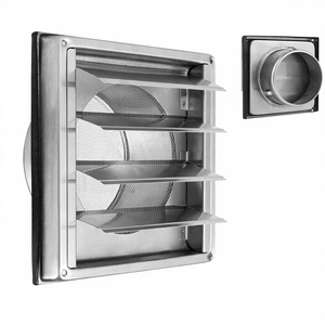 Grille de ventilation moderne en acier inoxydable Zllzpzd 150 mm avec moustiquaire verrouillable et <span class=keywords><strong>clapet</strong></span> anti-retour <span class=keywords><strong>pour</strong></span> montage mural <span class=keywords><strong>extérieur</strong></span> - Product Image 1