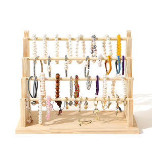 Support de rangement pour bijoux en bois massif, présentoir pour bracelets et cordons, porte-clés accessoire, poteau de présentation de style urbain - Product Image 3